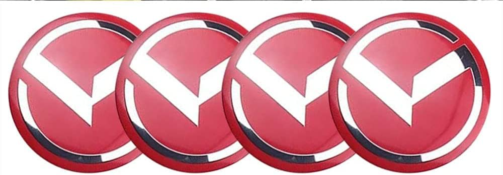 4pcs 2.22inch Car Logo ABS Material Wheel Center Cap Sticker Wheel Emblem Badge Logo Stickers (fit K red)