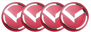 4pcs 2.22inch Car Logo ABS Material Wheel Center Cap Sticker Wheel Emblem Badge Logo Stickers (fit K red)