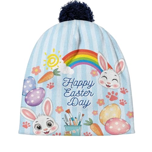 Girls Winter Hat Cute Pink Kids Beanie with Pom Pom Warm Knitted Hat3