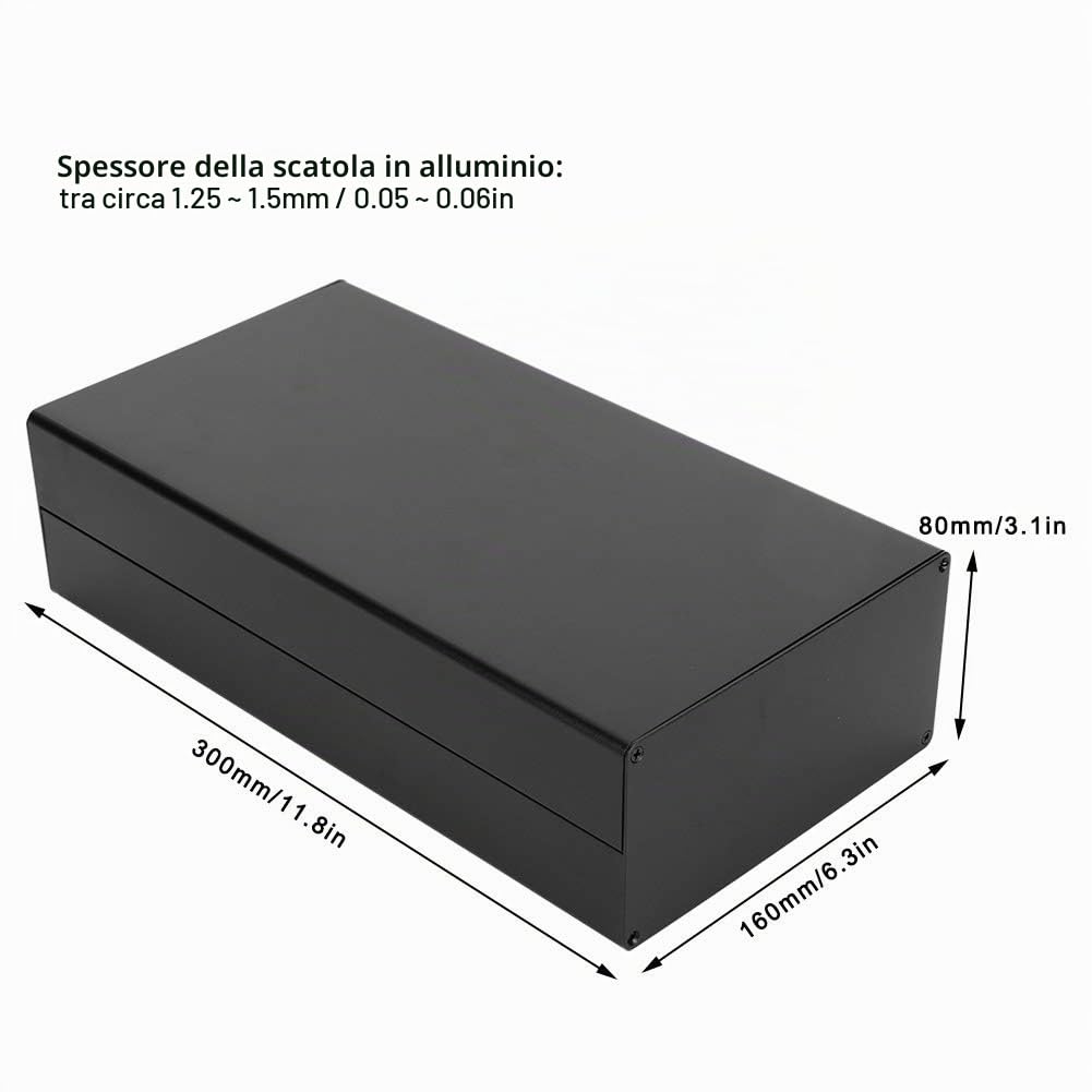 PCB scatola di giunzione 80 x 160 x 300 mm Scatole Progetto Elettriche Esterne Scatola di Collegamento in alluminio per comunicazione interna ed esterna illuminazione quadro strumenti