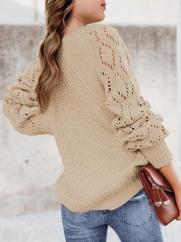 Girls Crochet Long Sleeve Crewneck Pullover Sweaters Kids Fall Winter Knit Jumper Tops2