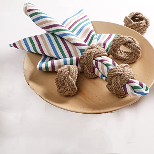 Homebia Designs Handmade Natural Jute Napkin Ring Holder - Set Of 12 - Very Elegant For Dinner Table Décor/Mothers Day/Fathers Day/Independence Day/4Th Of July/Farmhouse/Party/Wedding & Everyday Use #TOP2