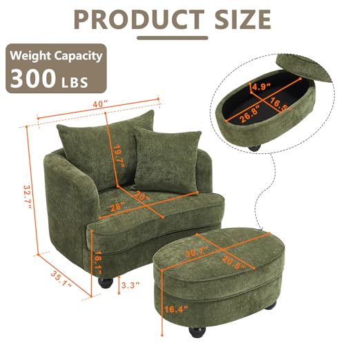 Sillón Plegable Chenille Verde Menta miniatura 2