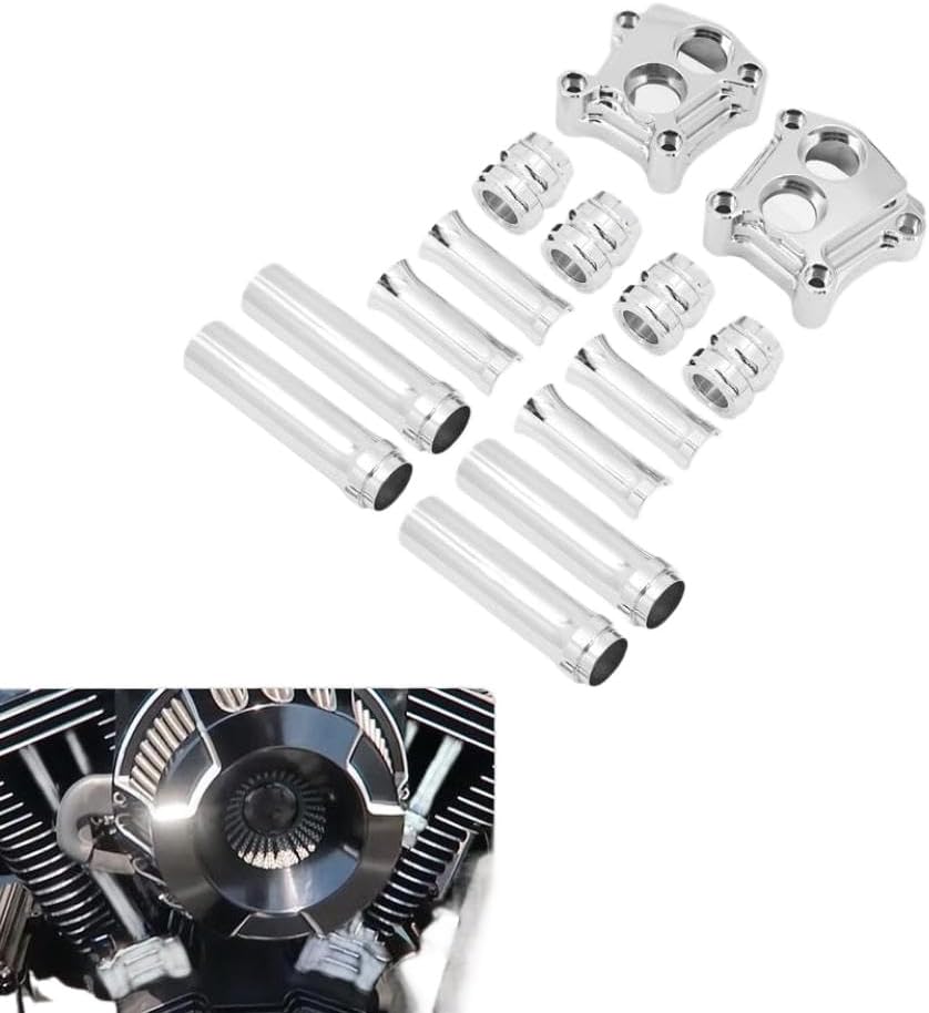 Motorcycle CNC Engine Lifter Tappet Pushrod Cover Black Compatible With Softail Touring Twin Cam Electra Road King(Pushrod Cover C)