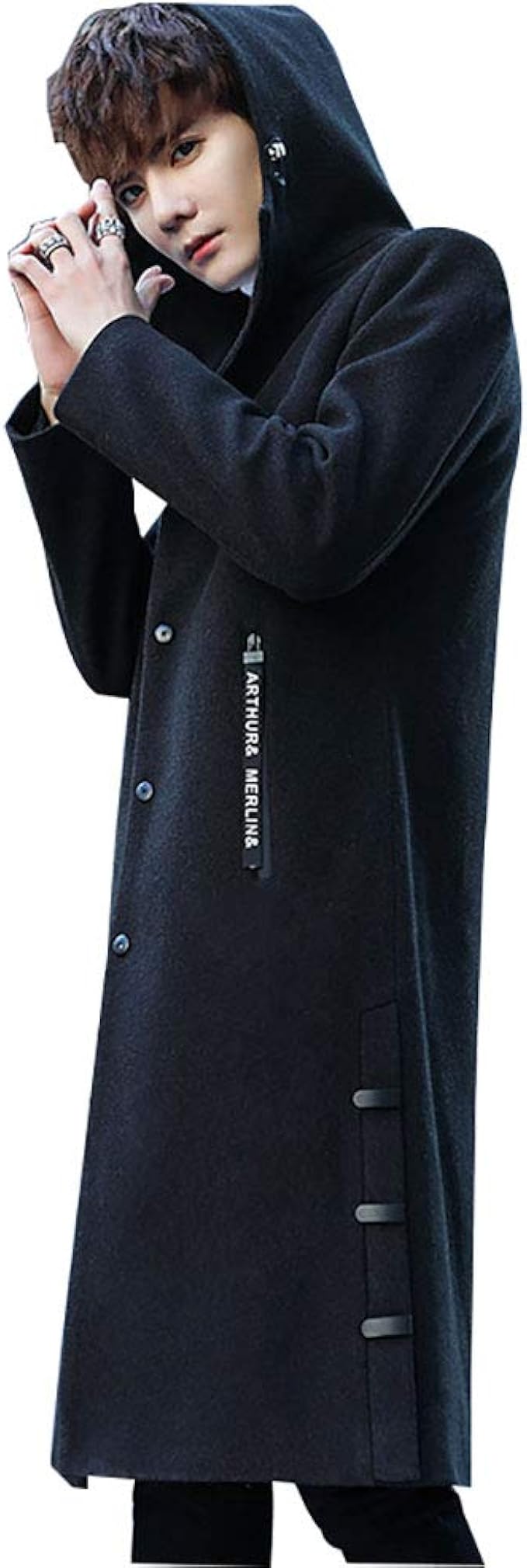 Amazon L Z L 韓流 トレンチコート メンズ チェスターコート ラシャーコート ロング丈 通勤通学 秋冬 防寒アウター Pコート ロング トレンチコート ロングコート コート ジャケット 通販