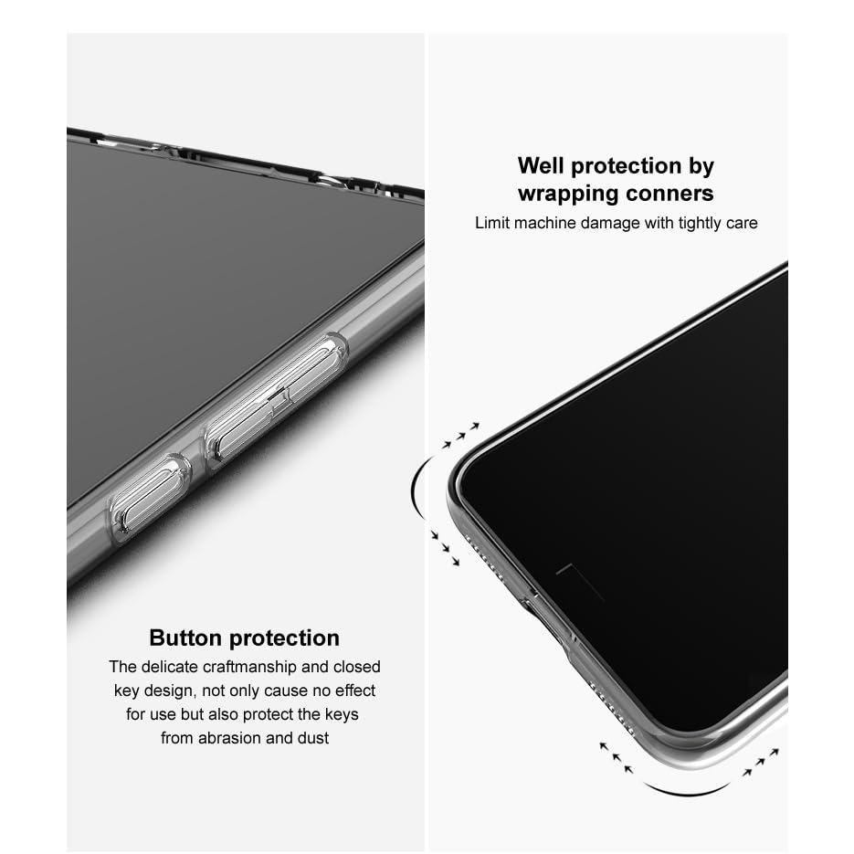 Image of SPAZY CASE Poco C61 Back Cover | Protective Soft Transparent Shockproof Hybrid Protection Back Case Cover for Poco C61