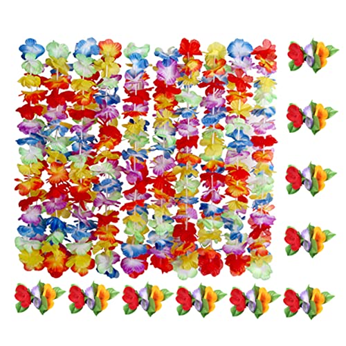 HEATSHAKING 10sets Collana Ghirlanda Hawaiana Ghirlanda Fiori Artificiali Fermagli Per Accessorio Per Feste Tropicali Luau Hawaiano Viaggi Spiaggia