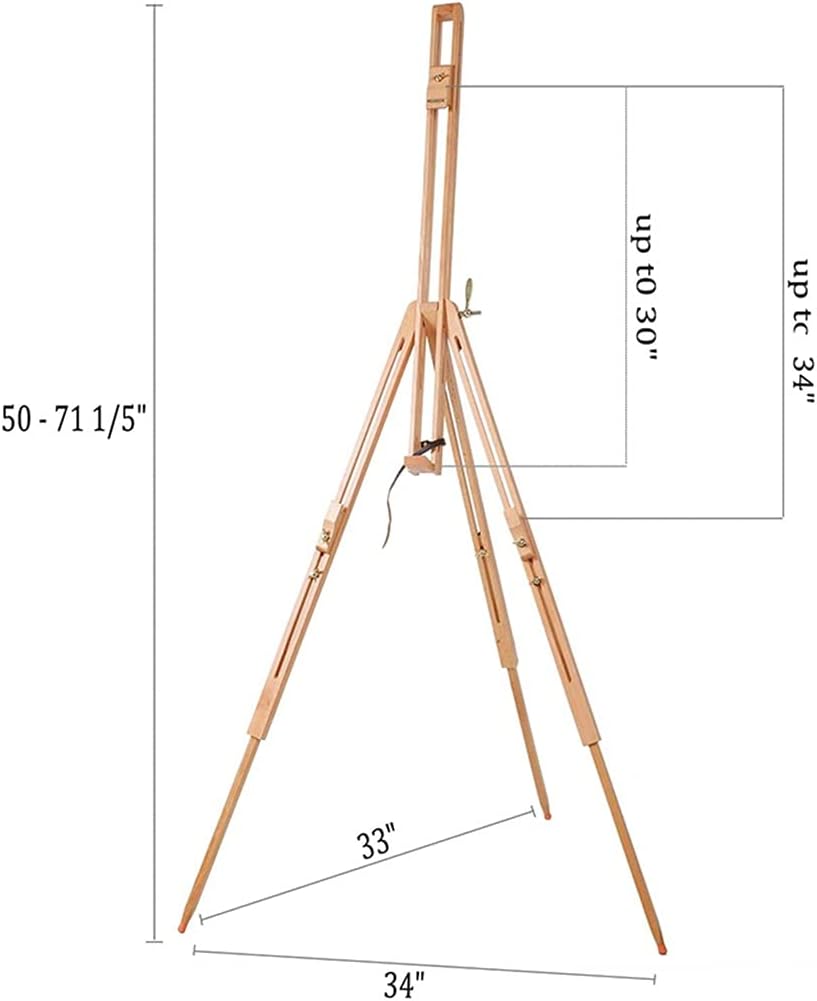 HBJWOV Adjustable Easel Stand Solid Wood Portable Telescopic Tripod Field Painting Easel Drawing Canvas Sketchbook