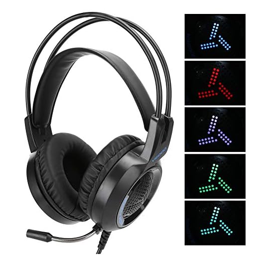 Spelheadset, USB-stereohörlurar med virtuellt surroundljud och brusreducerande mikrofon Stöd Xbox One-kontroller / PS4 / PC/bärbar dator