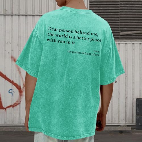 Image of Dear Person Behind Me Shirt You are Enough Tshirts for Men Oversized Inspirational Positive Tees Vintage Graphic Tops