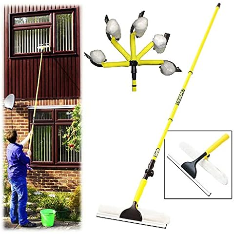 Window Cleaning Kit 3.5M Telescopic Window Cleaning Equipment Squeegee Soft Head Supplies Extendable Pole Glass Window Brush Cover