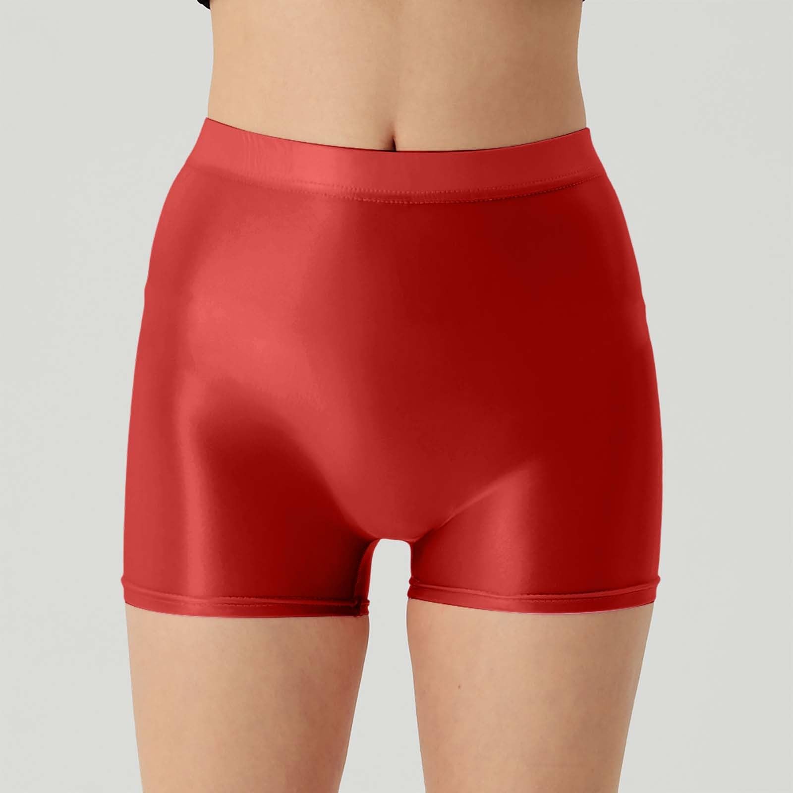 Öl, pantaloncini da donna e uomo, lucidi, aderenti, per il tempo libero, traspiranti, sexy, estivi, per yoga, ciclismo, a vita alta, elasticizzati, taglia grande