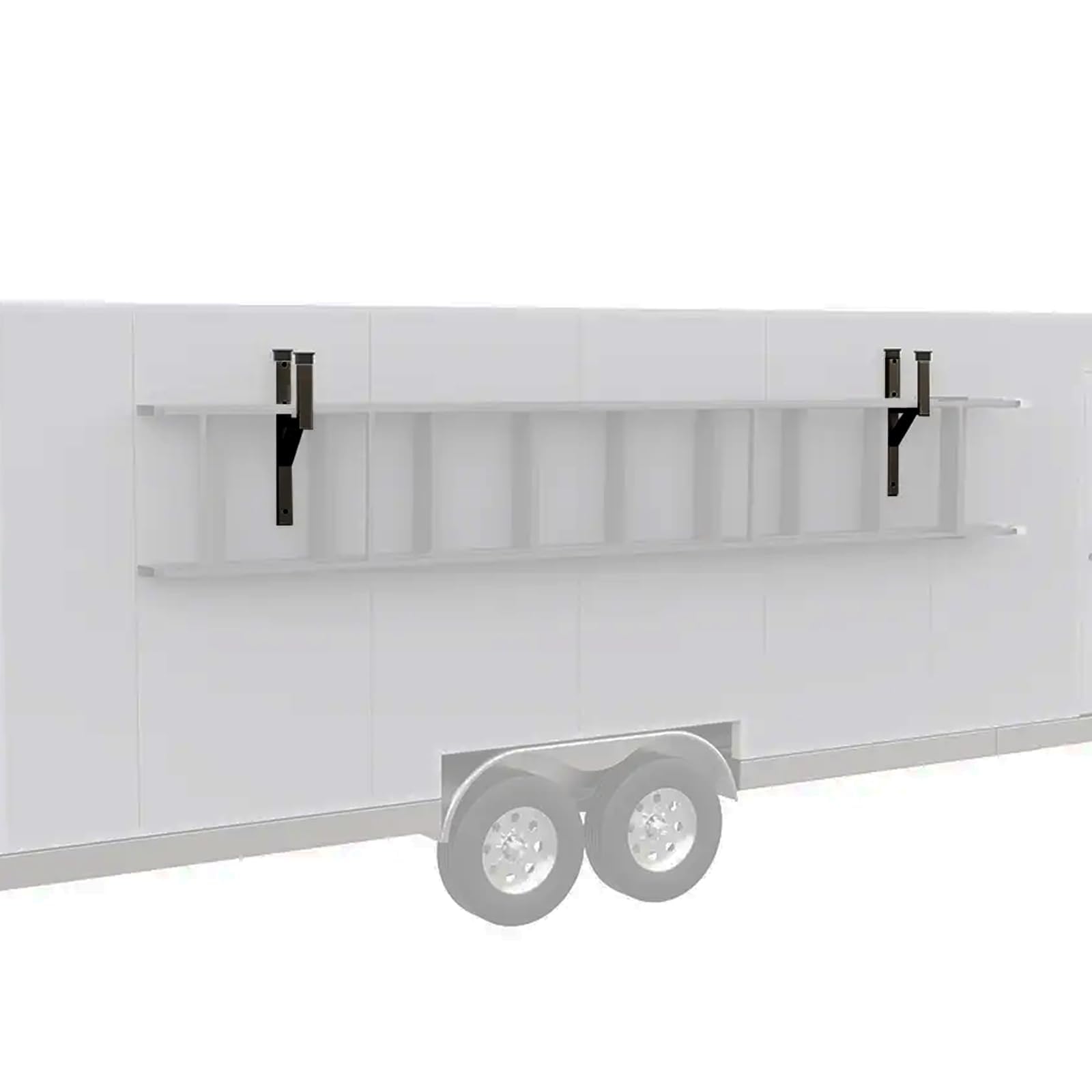 Heavy Duty Side Mount Trailer Ladder Rack – 353 LBS Capacity, Adjustable Steel Rack With Bungee Cords