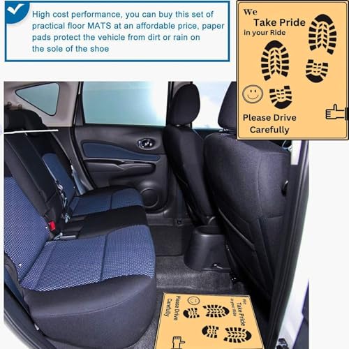 Image of Car Compatible Disposable Paper Foot Mat, Universal Size, Brown (Pack of 50)