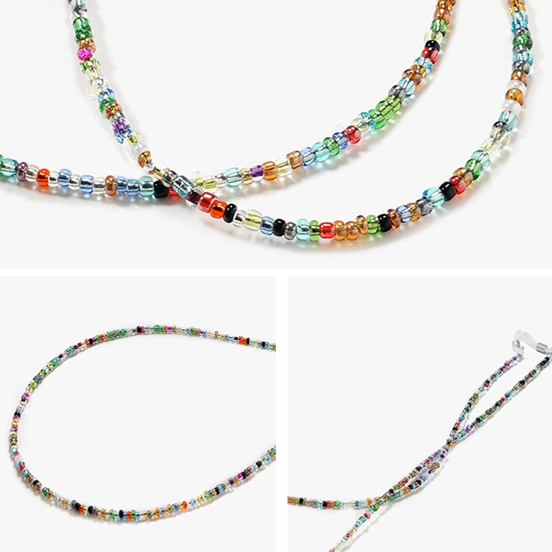 Lacci Per Occhiali Antiscivolo - 12 Pezzi, Nylon, Regolabili, 63 Cm, Nero, Unisex