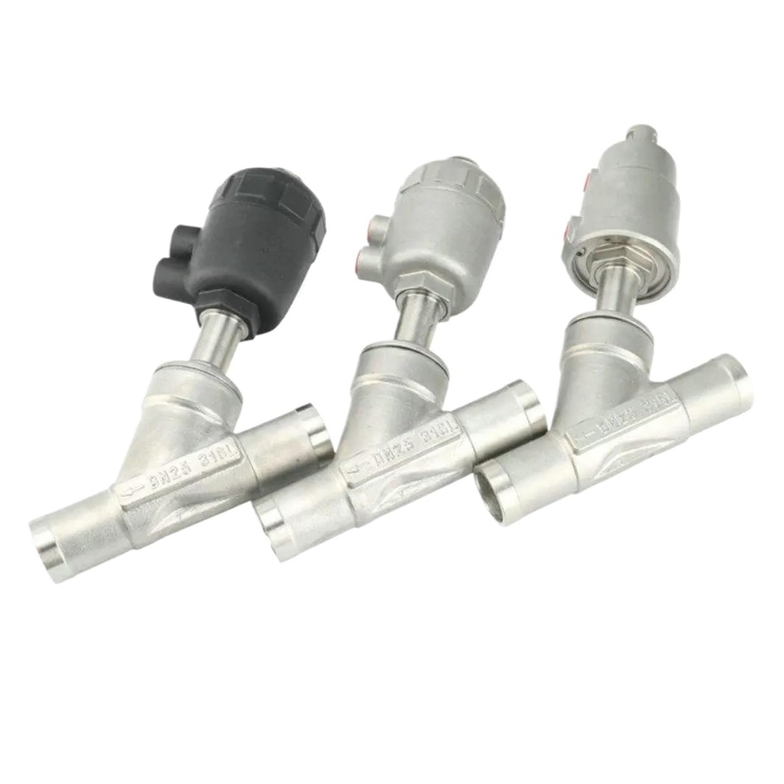 Valvola pneumatica ad angolo del sedile Vapore azionato pneumatico della valvola a sede angolare a forma di Y dell'acciaio inossidabile 304 della saldatura DN15 20 25 32 40 50(DN25,BSPT SS304_C_OPEN)