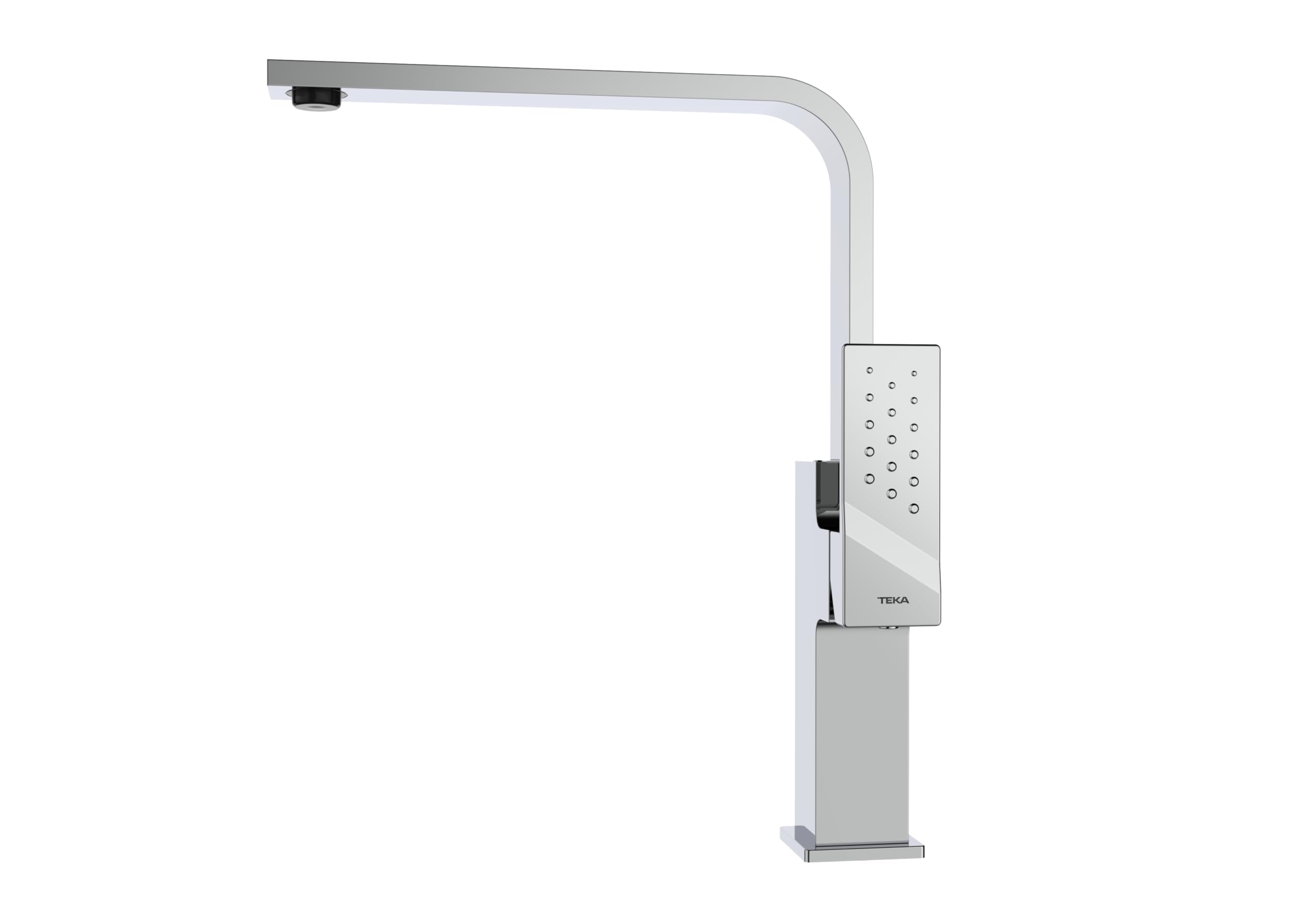 TEKA Grifo Cocina Monomando, Caño Alto Giratorio, Aireador Antical, Caudal Limitado 5 l/min, Cartucho Cerámico, Sistema Easy-Quick, Cromado, Modelo Brooklyn BKY 915