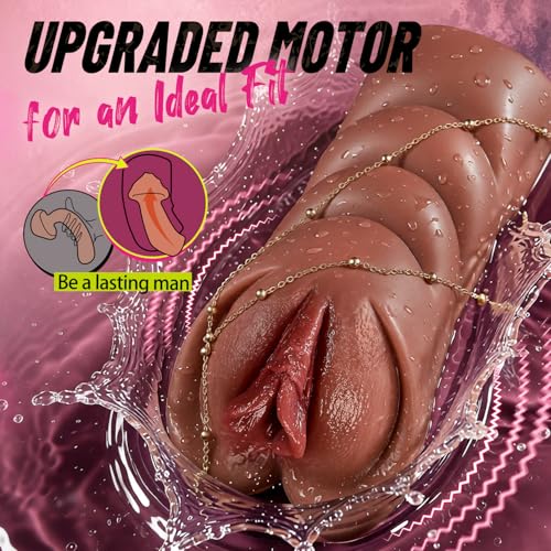 Image of AI Sync Vibrating Pocket Pussy Male Masturbator Sex Toys for Men,Thick Labia Pussy Masturbators Sex Toy with 5D Deep Vagina and Tight Anus, Lifelike Male Stroker Adult Sex Toys for Men Masturbation