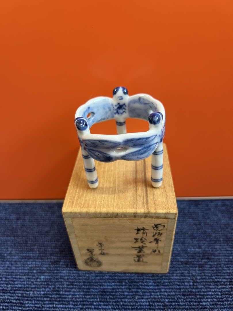 1222 京焼　平安景雲　而妙斎好 染付　蜻蛉蓋置　未使用 Amazon.co.jp: 京焼 平安景雲 而妙斎好 染付 蜻蛉蓋置 1222