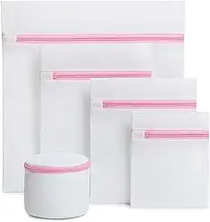 Kit 5 Sacos de Lavar Roupas Delicadas na Máquina de Lavar | Perfeito para Roupas Íntimas e Peças Finas | Cestinho de Proteção para Lingeries | Zíper Reforçado - Premium