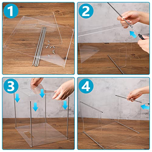 Qunclay Hanging File Organizer Box Acrylic File Folder Organizer With Handles, Clear File Storage Organizer For Letter File Folder, For Letter/ A4 Decorative Office Supplies (With Protective Film) #TOP2