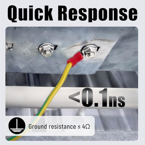 Image of Ethernet Surge Protector Gigabit, Ethernet Lightning Arrestor PoE++ 802.3af /at /bt-RJ45 Lightning Suppressor-SPD with PTC /Gas Discharge Tube /Mounting Flange-1000Mbps,1Pack