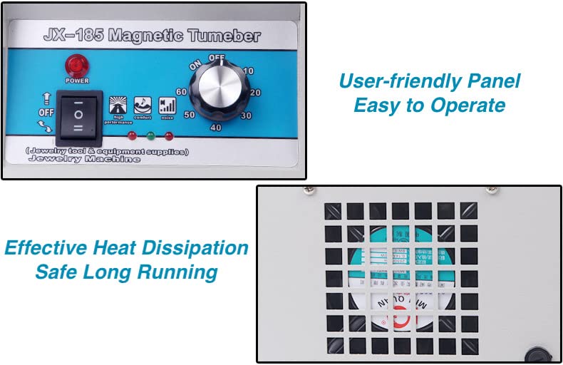 2000RPM Magnetic Tumbler, Vibratory Tumbler, Mefape Rotary Jewelry Polisher Tumbler, Jewelry Polishing Machine with Unidirectional Rotation/Bi-Rolling, 2 Rotary Modes