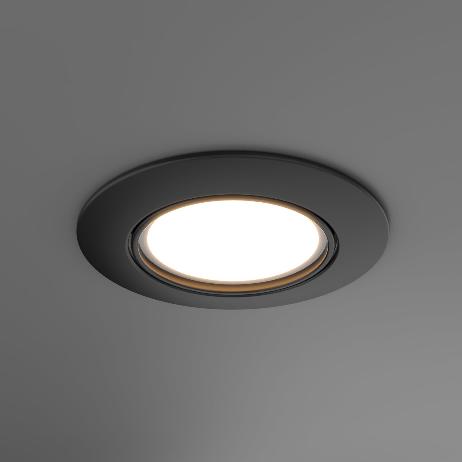 TRAXON LUXPOINT® Aro Circular Orientable DT002 para bombilla LED GU10 Marco de Bombilla Aluminio Corte techo Ø75mm (Negro, Pack 10 und)
