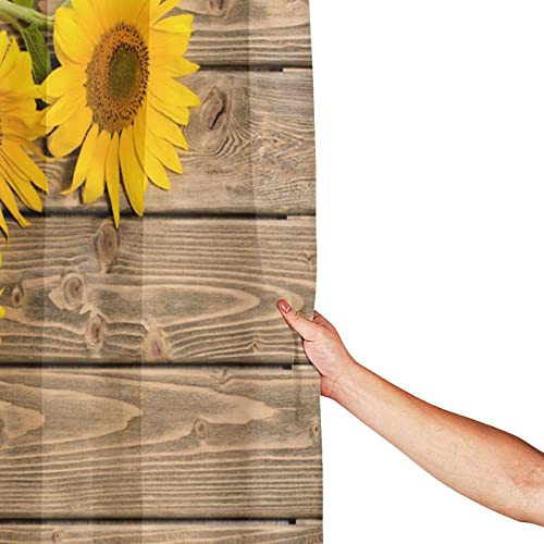 Rideau de douche imperméable tournesols sur bois 183x183 cm