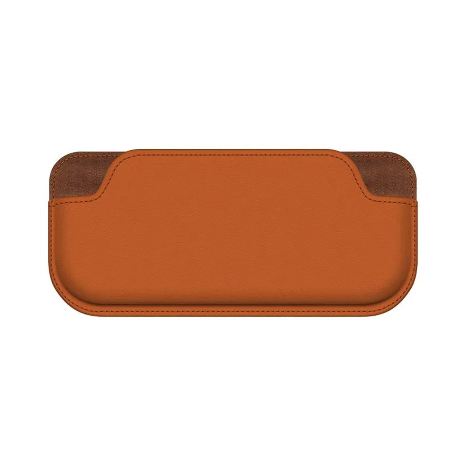 BHGMGEBLV Auto Sun Visor Sunglasses Holder For Universal Car PU Leather Bags Storage Boxs Interior Organizer Phones Coins Keys Cases Auto Stowing Tidying(Orange)