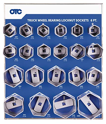 OTC 9850 6-Point Truck Wheel Bearing Locknut Socket Set with Tool Board