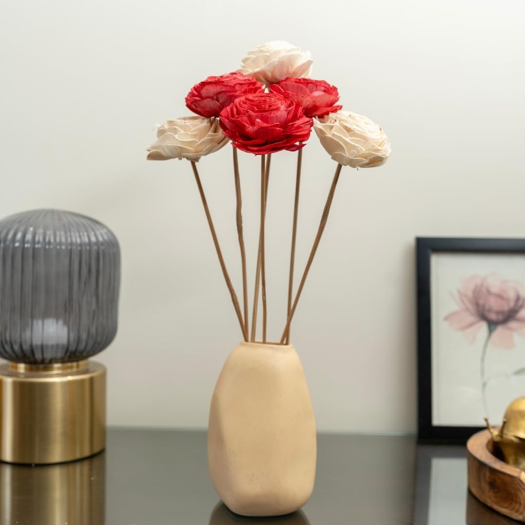 Buy IDIKA Living Beauty Rose Sola Wood Flowers (8 cm, Set of 6