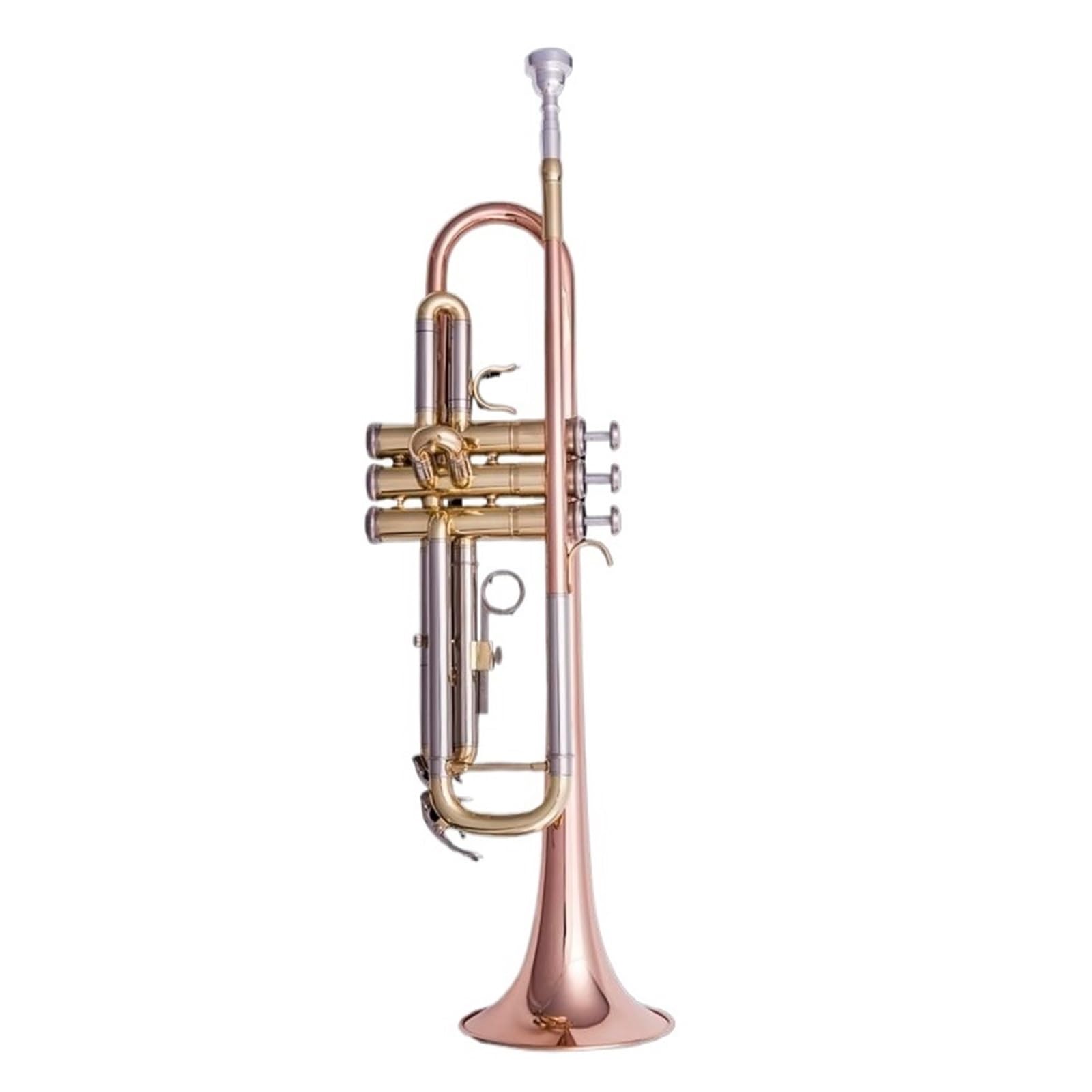 trąbka instrument Wysokiej klasy trzykolorowa trąbka, płaska, trzydźwiękowa trąbka, kompletne akcesoria dla początkujących