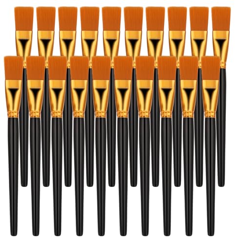 simarro 20 Pcs Flat Brush Set, 1 Inch Wide Watercolor ...