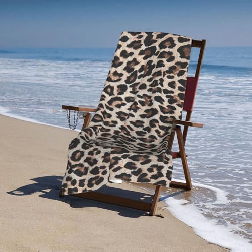 Serviette de bain léopard en microfibre douce et séchage rapide pour voyage