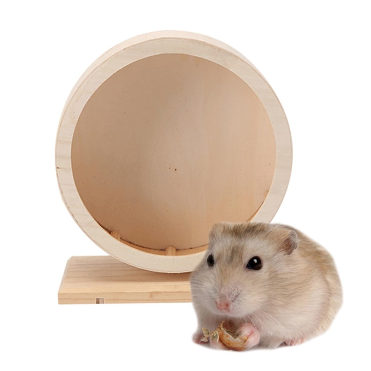 Ipetboom Rotella per Esercizio per Criceti e Piccoli Animali in Legno Silenzioso con Supporto Antiscivolo