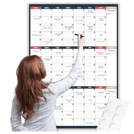 Dry Erase Calendar for Wall - Undated 3 Month Wall Calendar, 28" x 40"(Vertical), Large Wall Calendar Dry Erase for Office, Home, School