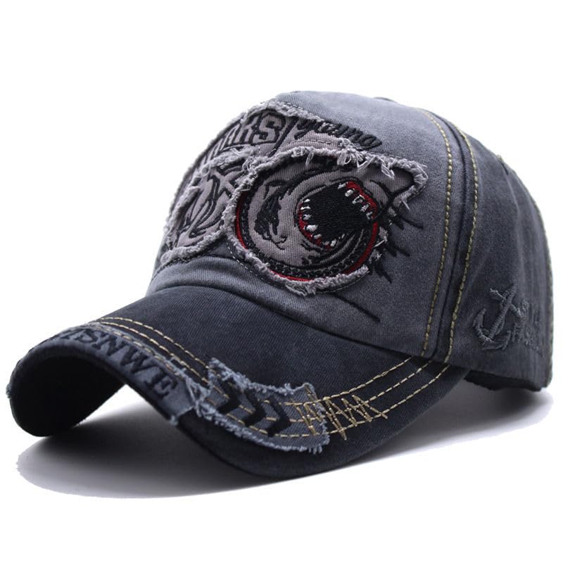 frackson Breathable Cotton Men Sun Visor Cap Baseball Adjustable Sport Summer for Golf Tennis Cricket Cycling Running Gym Sun UV Protection (Black Shark)-picture-32