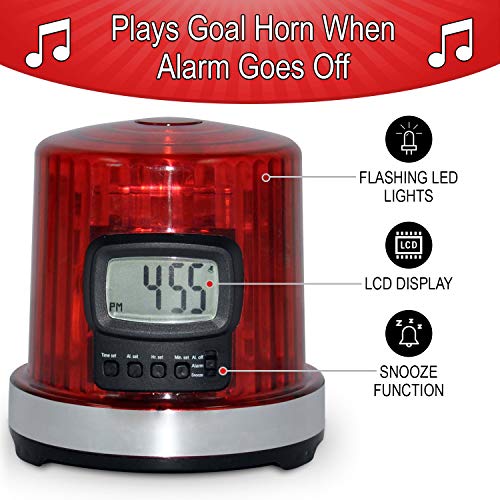 Fan Fever the Goal Light Alarm Clock Pro Hockey Horn Kids Bedroom Battery Operated - Thumbnail 4