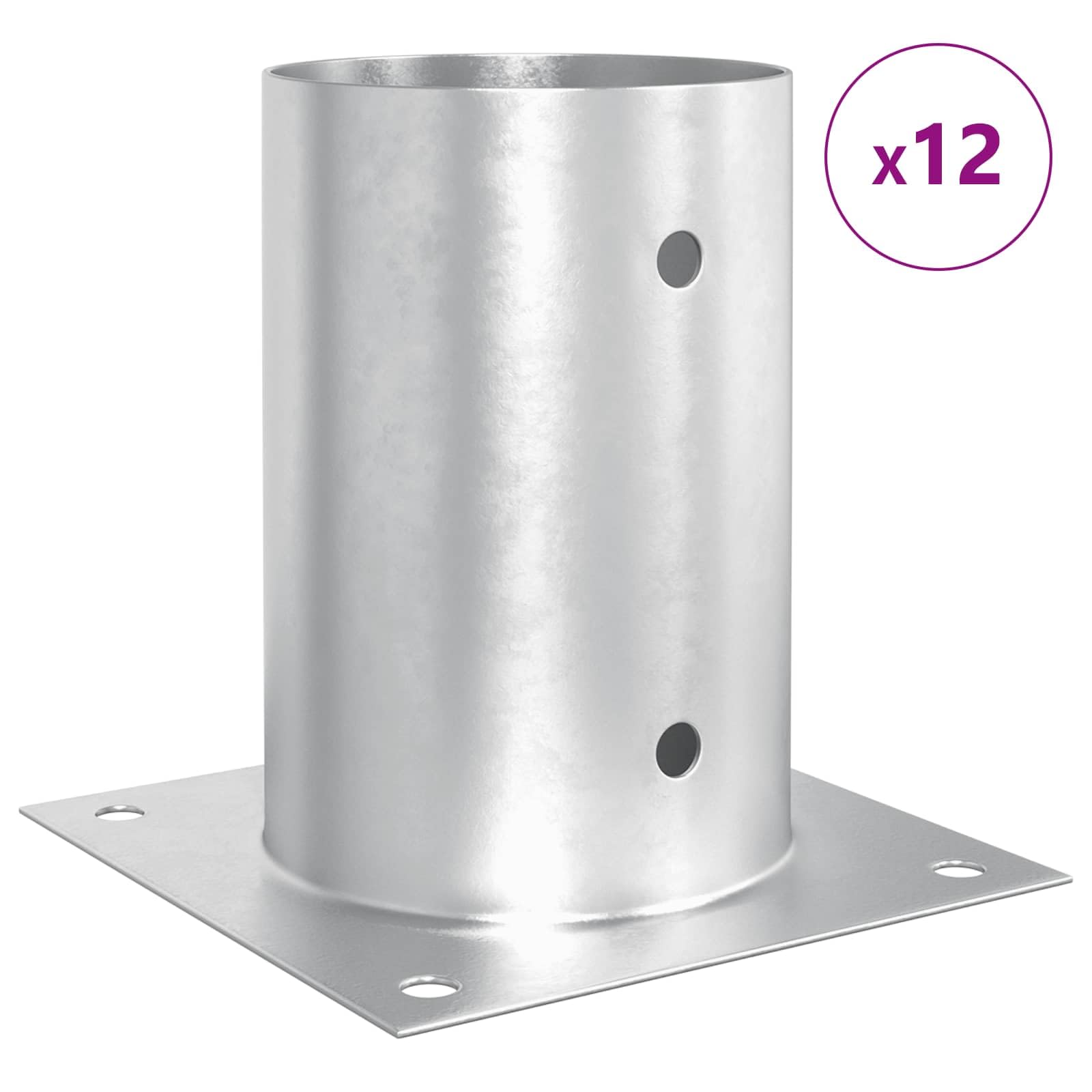 Lot de 12 piquets d'ancrage au sol - 15 x 15 x 15 cm - En métal galvanisé - Piquets robustes pour jardin, brasero et installations extérieures