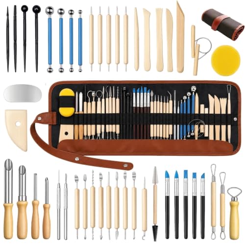 47PCS Pottery Tools Kit Ceramic Tools Clay Sculpting Tools