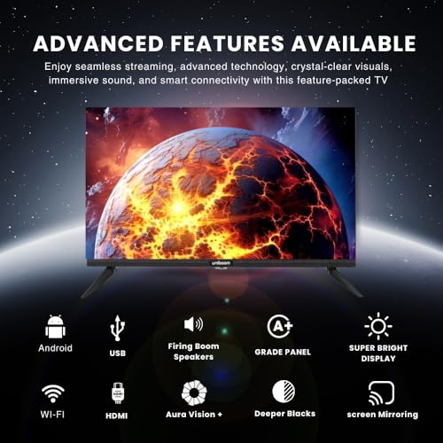 Image of Uniboom Ultra 60 cm (24 inch) HD LED Smart Android TV with Voice Command App | 5000+ Free Movies | 30W Sonic Boom Speakers | 500+ Certified Apps | Virtual Remote | Mobile Screen Cast