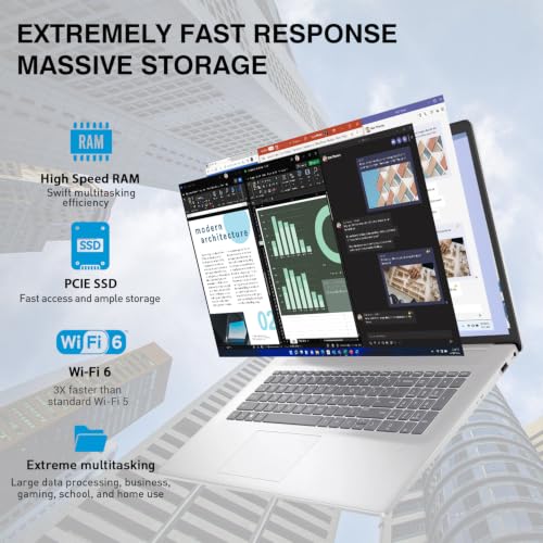 Image of HP 17 Touchscreen Laptop Computer, 17.3 inch HD+ Touch Screen Laptop Notebook PC, Intel 10-Core i7, 32GB RAM 1TB SSD, Windows 11 Pro, 10 Key Backlit Keyboard, Fingerprint Reader, Wi-Fi 6