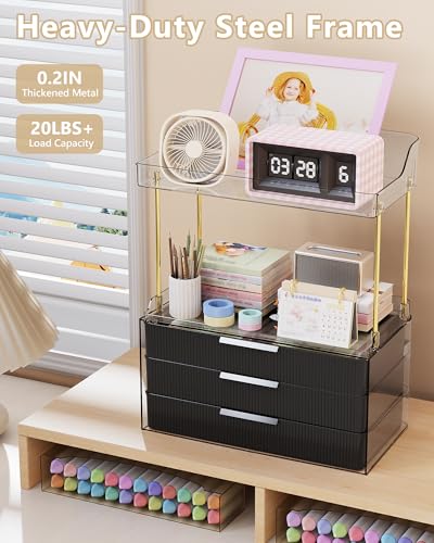 Image of Anylady Bathroom Organizers and Storage, Makeup Organizer (Sturdy Durable Attractive), Ideal for Vanity, Countertop, Counter, Perfume, Skincare, Cabinet, Cosmetic, Dresser Organizer (deep black)
