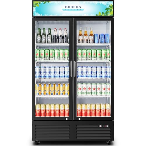 Image of BODEGACOOLER 35.4 Cu.Ft Commercial Beverage Fridge, 2 Door Display Cooler