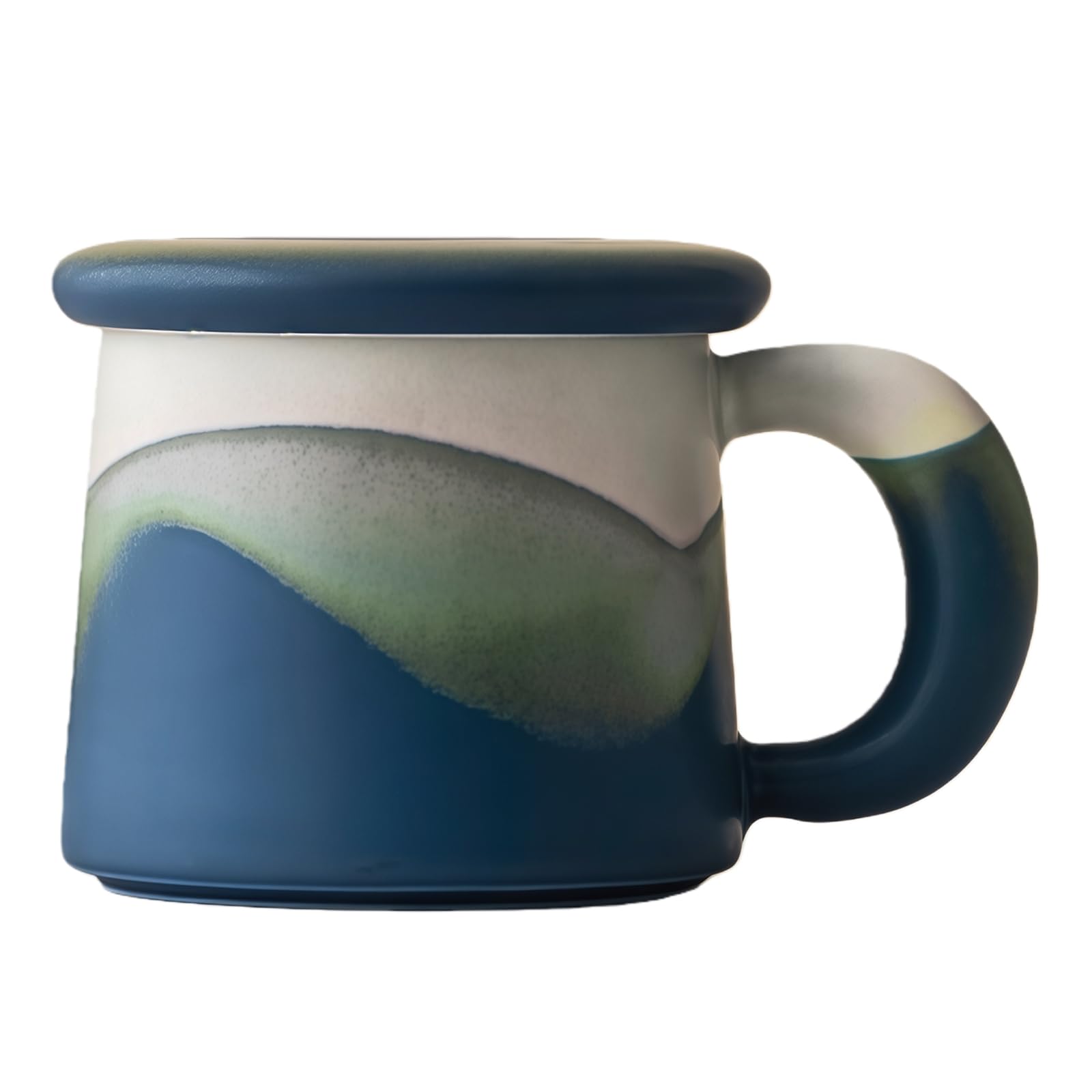 Taza de té con infusor y tapa, taza de té de cerámica de hojas sueltas, 350 ml, ideal para preparar café y té