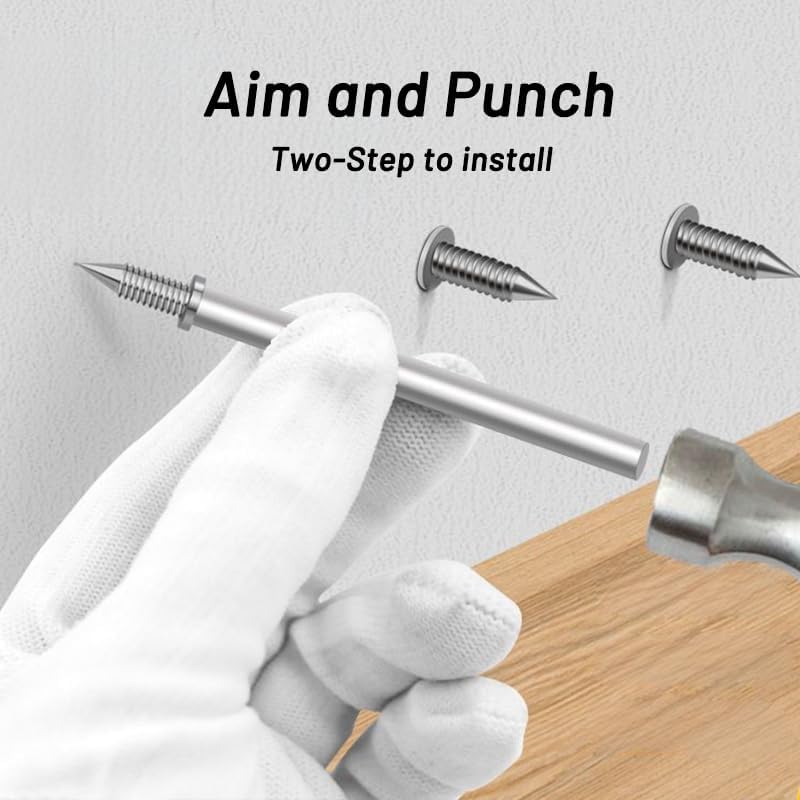 100 Pcs Double Head Skirting Thread Seamless Nail - Double Headed Nails - Rust Proof No Trace Invisible Security Skirting Thread Screws Set (100 Pcs + Extender)