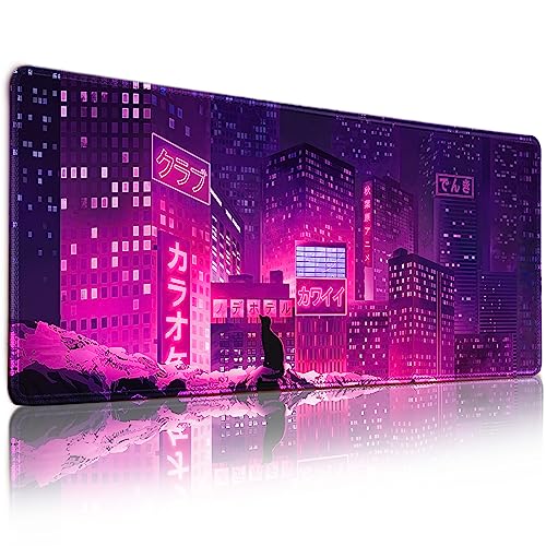 Tapis de souris de jeu violet XL 80x30cm en caoutchouc imperméable