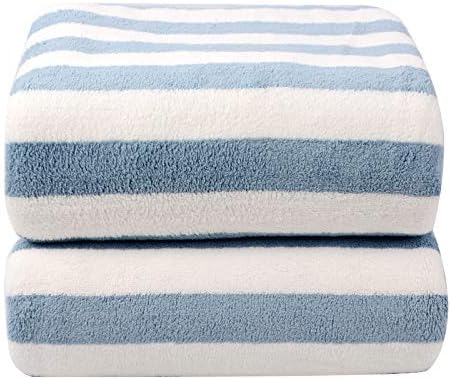 VIVOTE Microfiber Bath Towel Gym Towel Fast Drying Soft Super Durable Super Absorbent Multipurpose Use for Sports Travel Fitness Yoga 27.5″X55″Blue 2Pack
