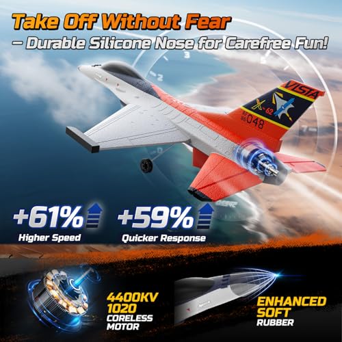 Image of DEERC 4CH F-16 Style RC Plane for Adults,Hobby Remote Control Airplane